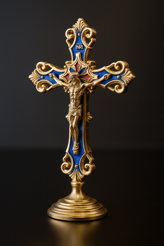 Jesus Cross Devotional Car Dashboard - Blue