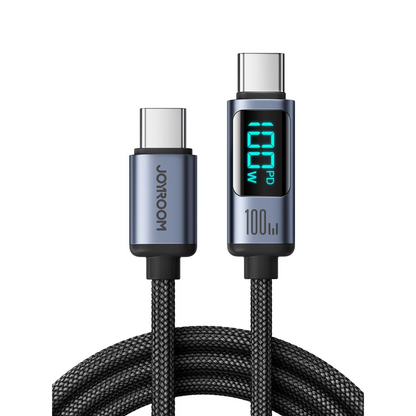 Braided USB Data Cable with Display - withstands bends, ideal solution for home, office, or travel