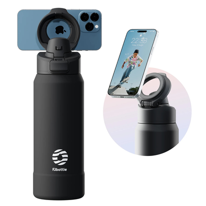 Thermos Stainless Steel Water Bottle with Magnetic Phone Holder