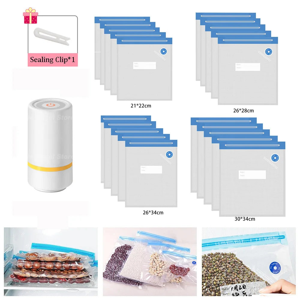 Vacuum Sealed Food Bags Food Storage - Ideal for Meal Preps, Travel, or Storage