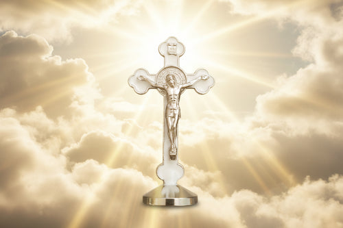 Jesus Cross Devotional Car Dashboard - Silver