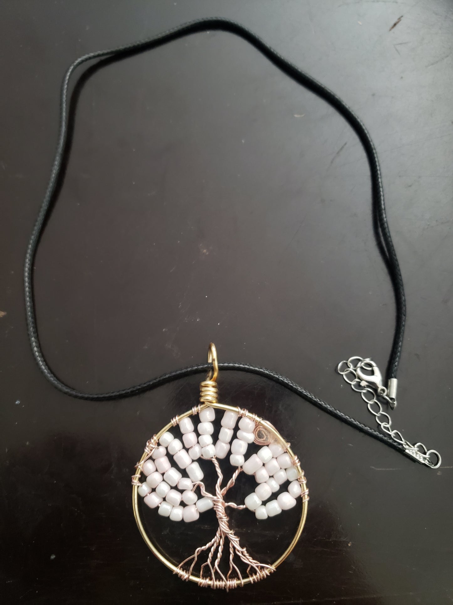 Religious Pillar Tree of Life Wire-Wrapped Necklace