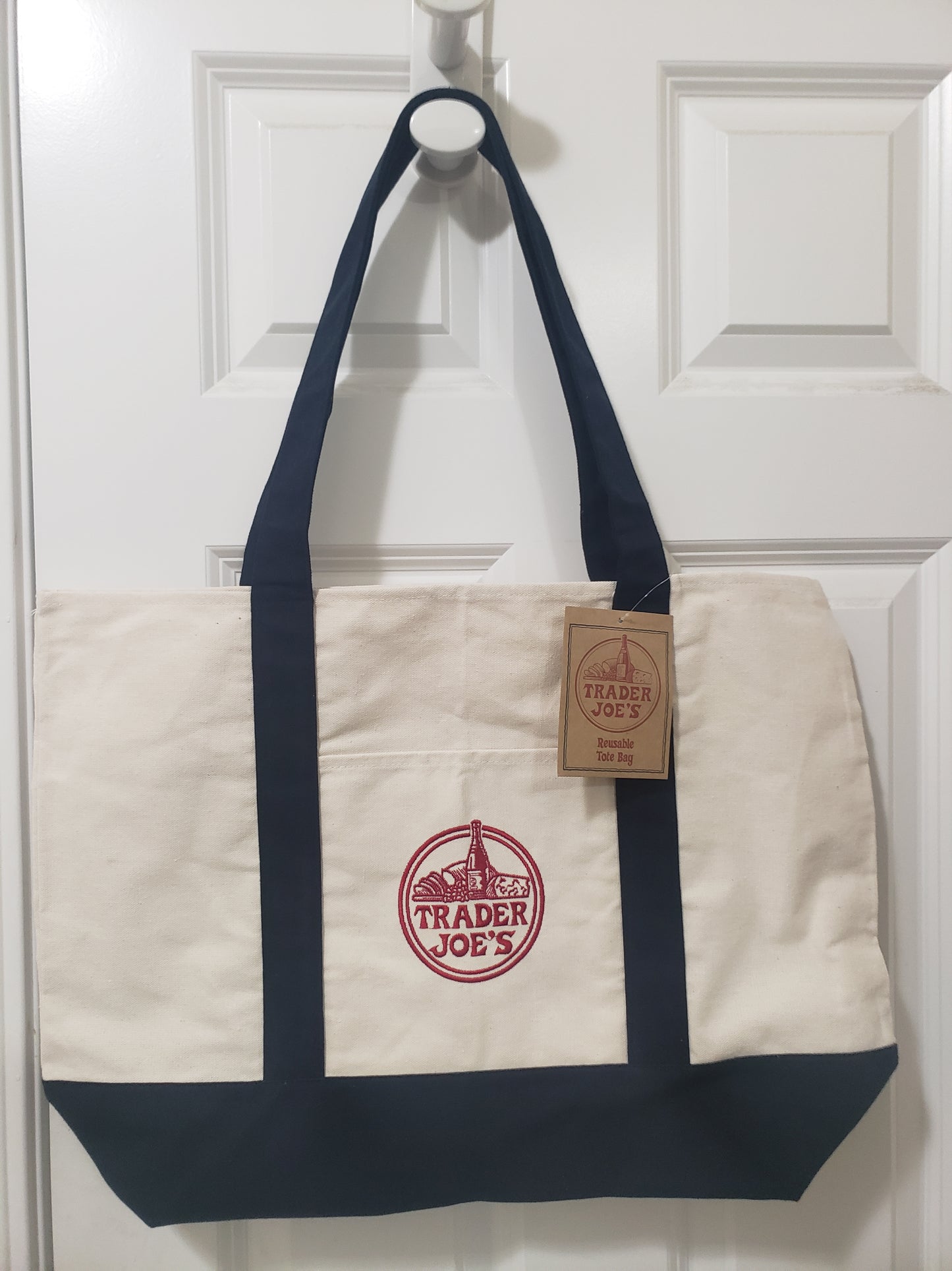 Trader Joe’s Mini Canvas Cotton Tote Bag (Navy)