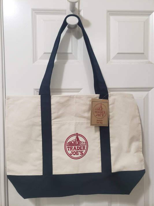 Trader Joe’s Mini Canvas Cotton Tote Bag (Navy)