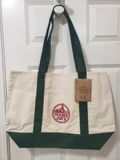 Trader Joe’s Mini Canvas Cotton Tote Bag (Green)
