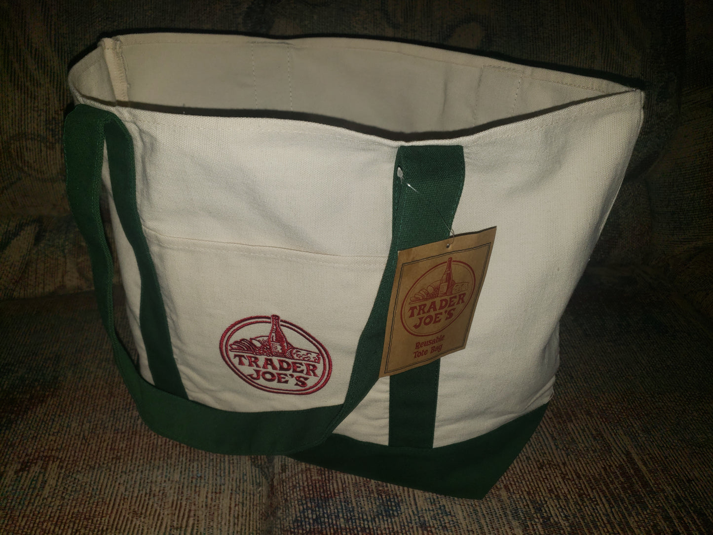 Trader Joe’s Mini Canvas Cotton Tote Bag (Green)