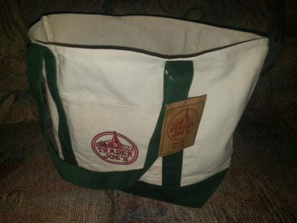 Trader Joe’s Mini Canvas Cotton Tote Bag (Green)