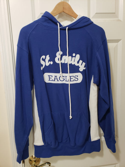 St. Emily Blue & White Unisex Hoodie — Small