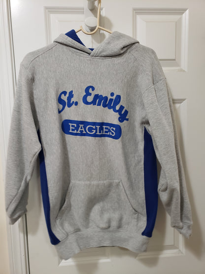 St. Emily Gray and Blue Unisex Hoodie — Large