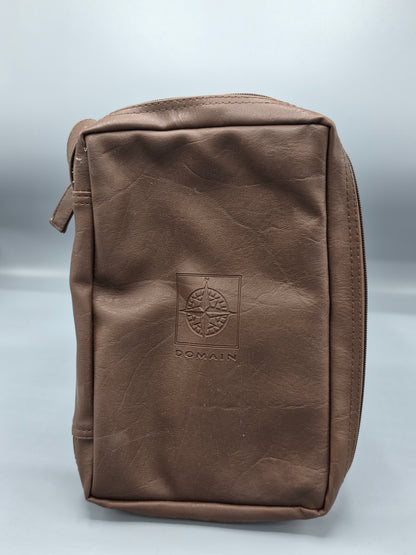Domain Brown Leather Toiletry Bag 