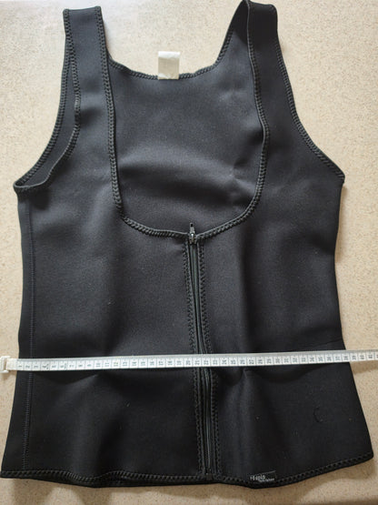 Respin by Halle Berry Women's Vested Slimmer with Zipper - Compression-Fit Sports Vest for Core Support, Sweat Enhancement, Waist Sculpting - Size XL
