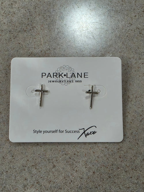 Park Lane “Eternity” Silver Cross Stud Earrings