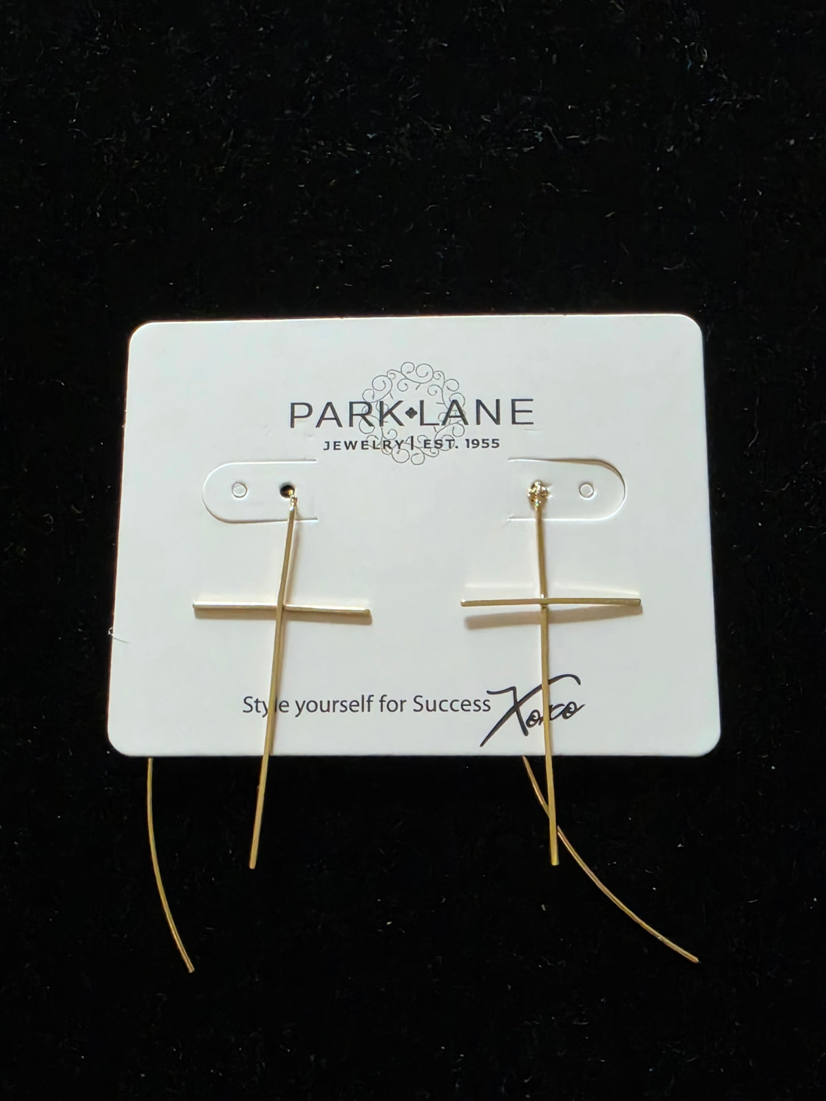 Park Lane Gold Cross Threader Earrings