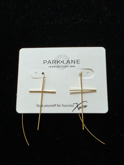 Park Lane Gold Cross Threader Earrings