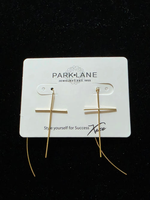 Park Lane Gold Cross Threader Earrings
