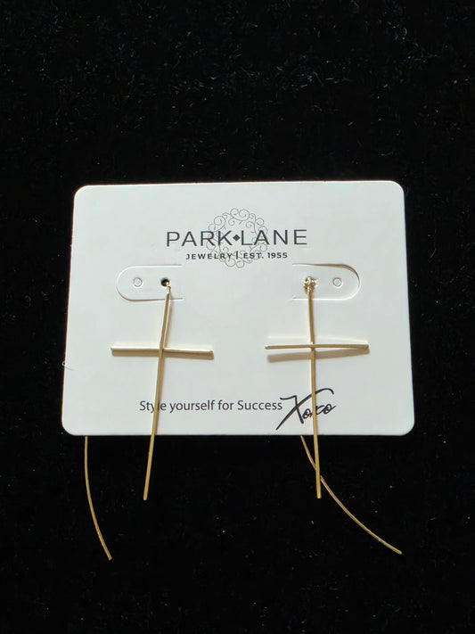 Park Lane Gold Cross Threader Earrings