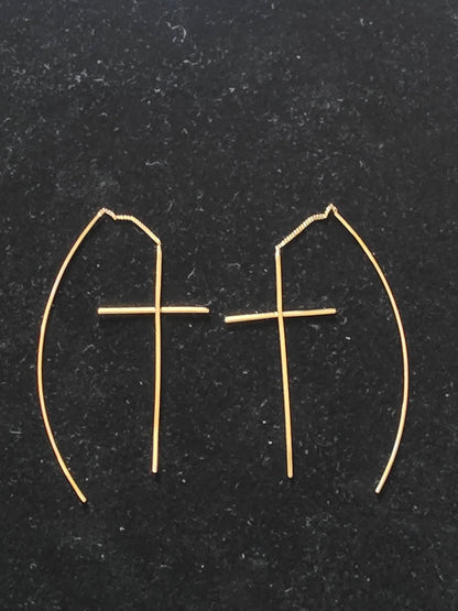 Park Lane Gold Cross Threader Earrings