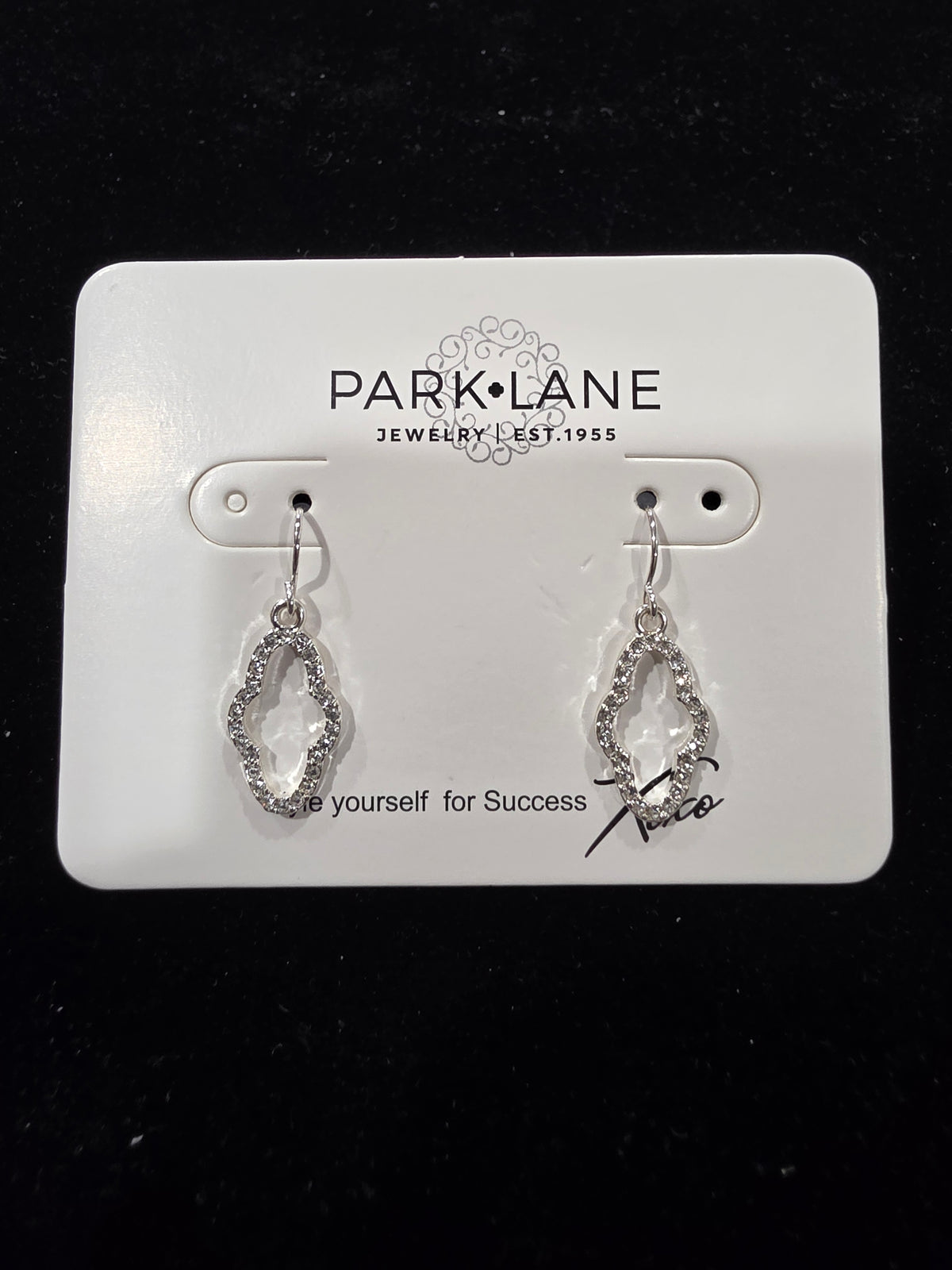 Park Lane Quatrefoil Rhodium Plated Earrings