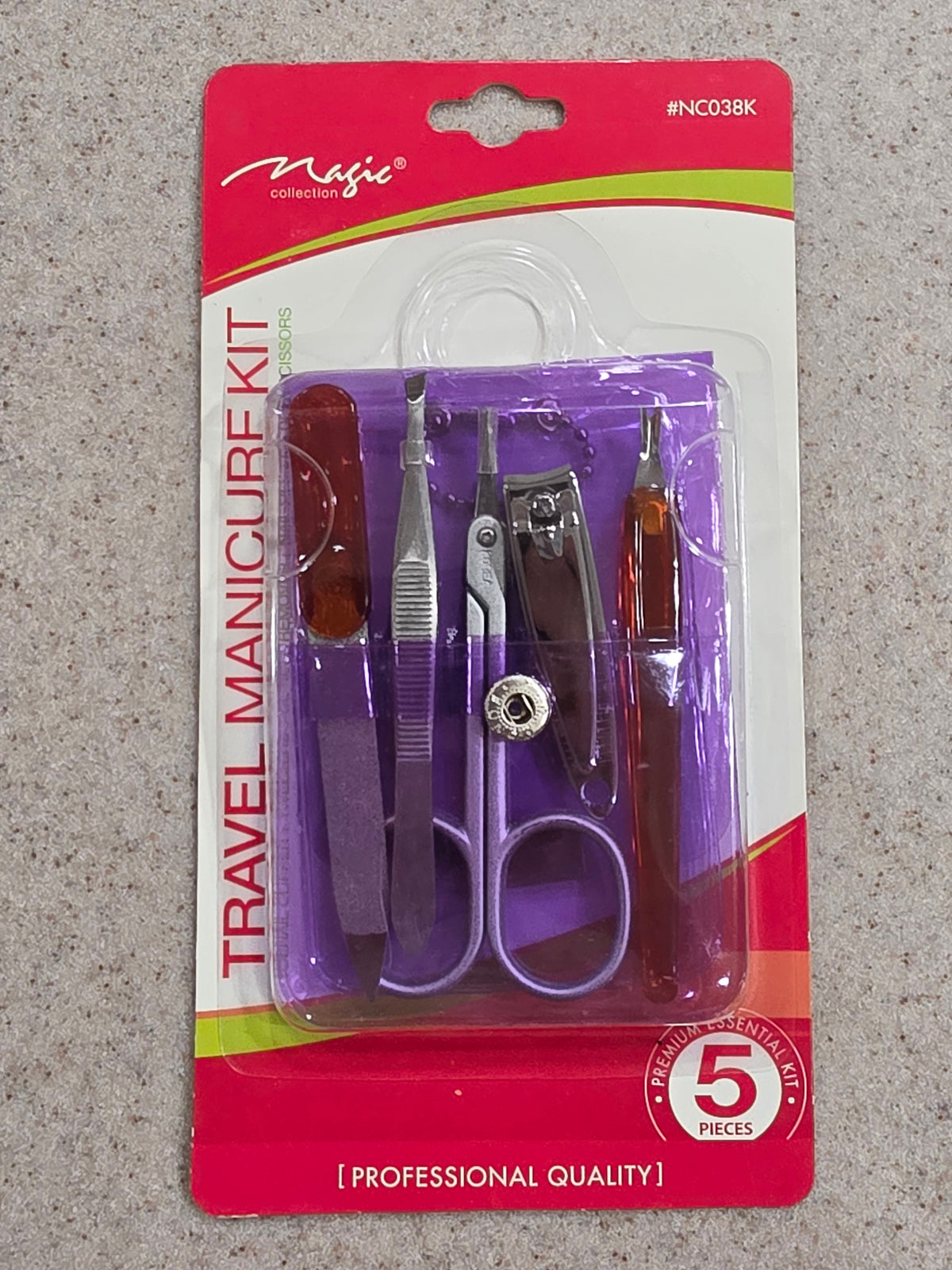 Magic Collection Travel Manicure Kit – 5‑Piece Stainless Steel Grooming Set