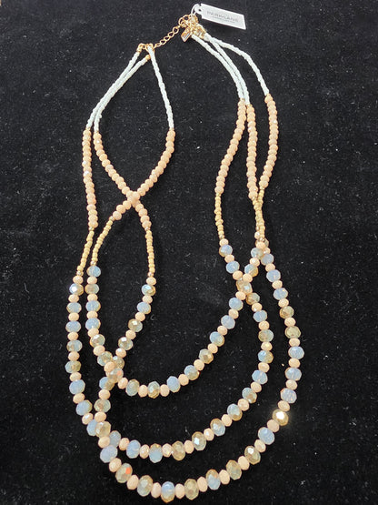 Park Lane “Apricot” Multi‑Strand Beaded Necklace