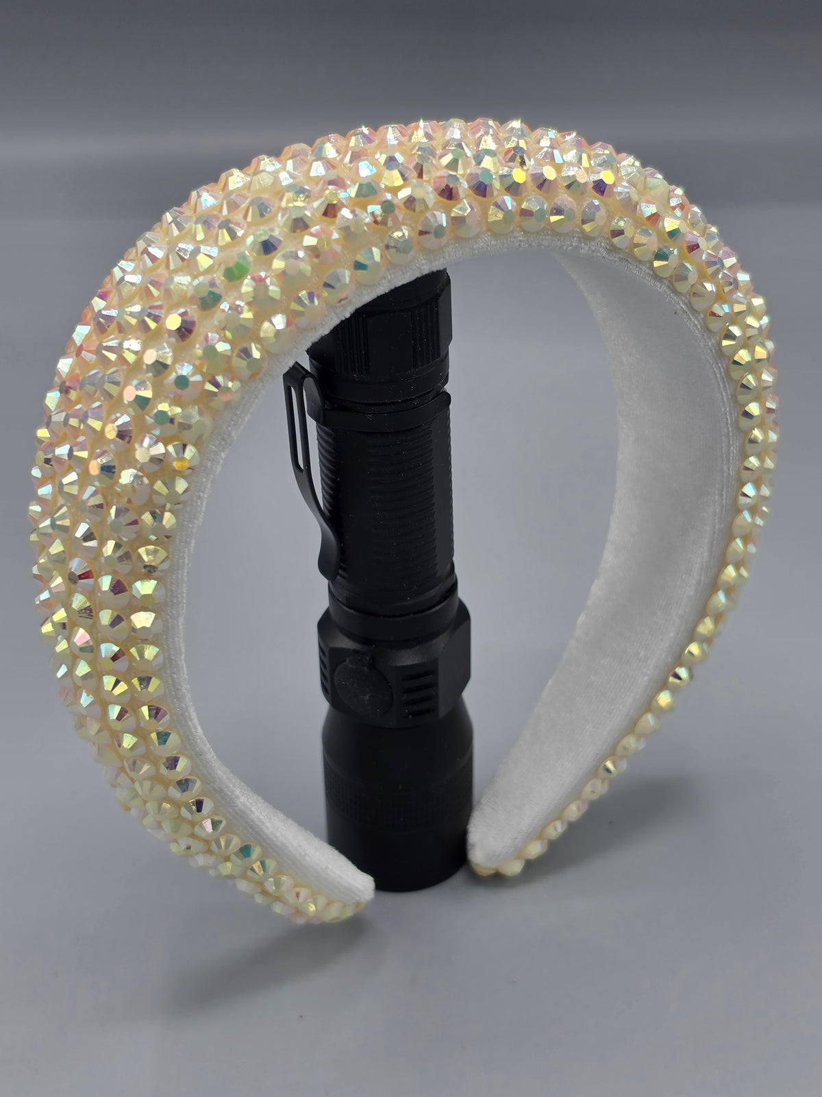 Iridescent Rhinestone Padded Headband