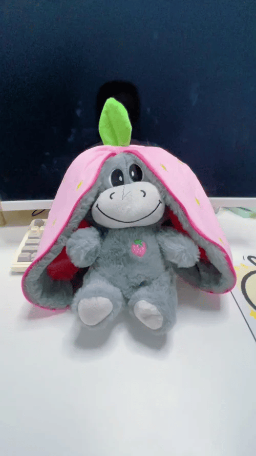 Strawberry Donkey Breathing Plush Doll