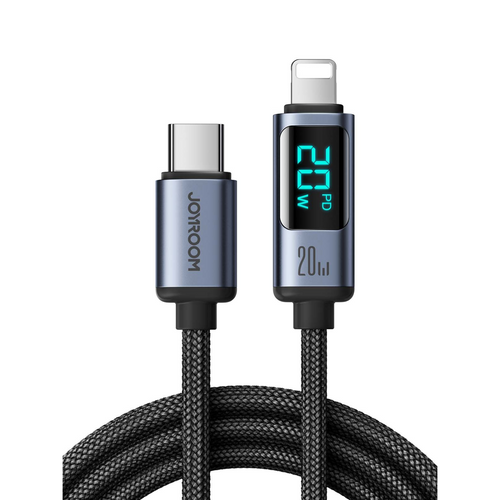 Braided USB Data Cable with Display - withstands bends, ideal solution for home, office, or travel