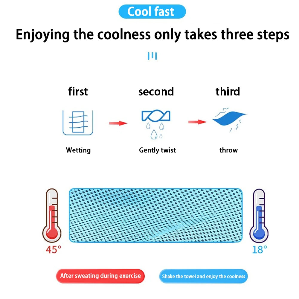 Quick-Dry Sports Cooling Towel 30 x 80 cm - Dark Blue