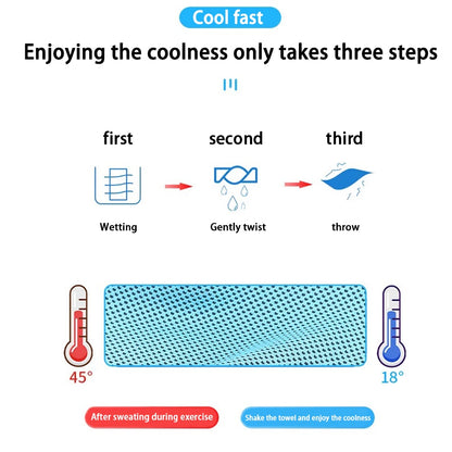 Quick-Dry Sports Cooling Towel 30 x 80 cm - Dark Blue