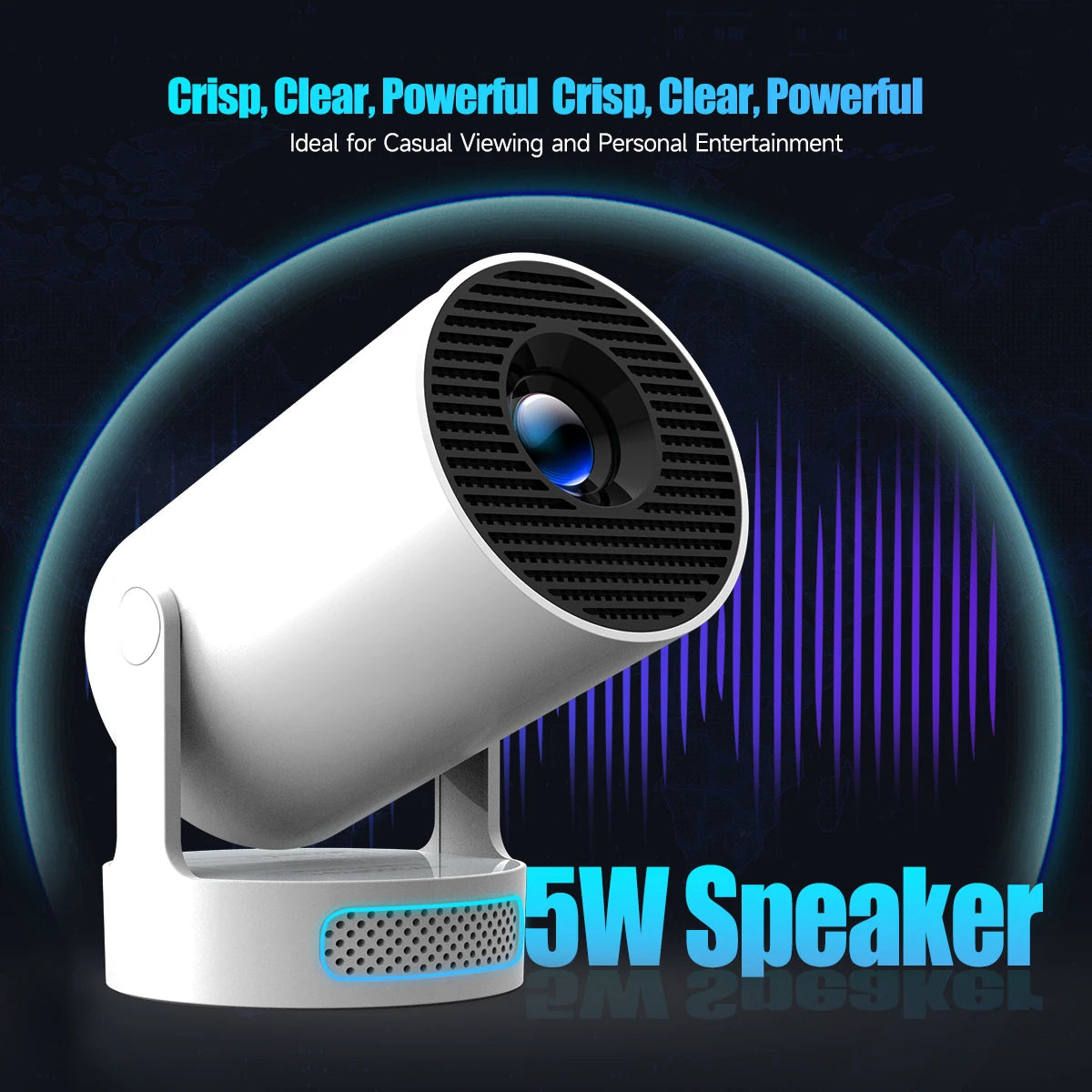 Projector HY300 Pro with WiFi & Bluetooth | 720P HD + 4K Support | Air Mouse Remote | Indoor/Outdoor Home Theater