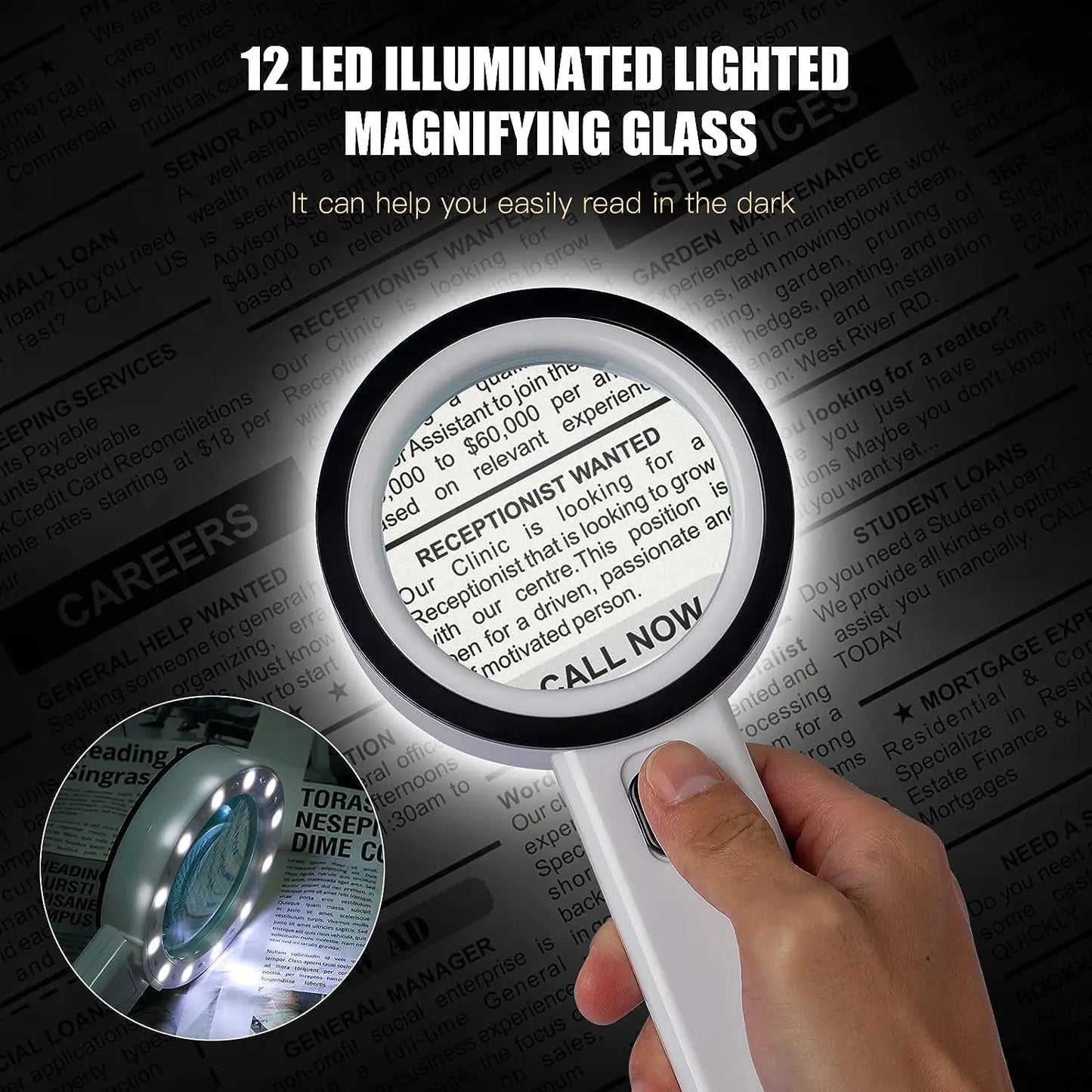 Handheld 30x Magnifying Glass