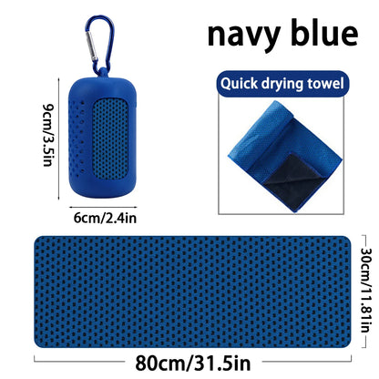 Quick-Dry Sports Cooling Towel 30 x 80 cm - Dark Blue