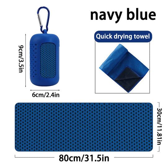 Quick-Dry Sports Cooling Towel 30 x 80 cm - Dark Blue