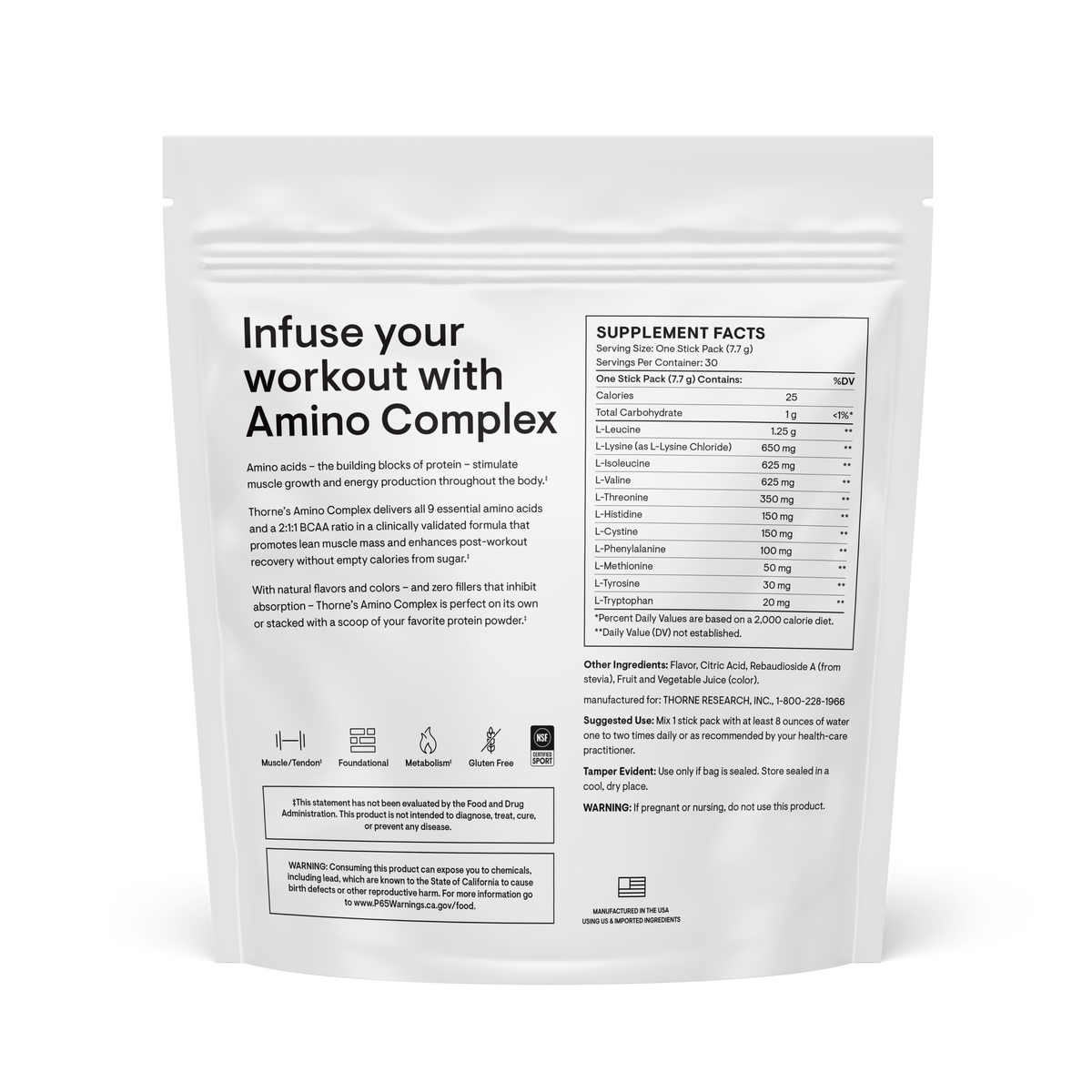 Thorne Amino Complex – Travel Packs (Berry or Lemon)
