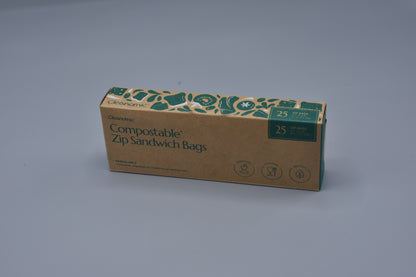 Cleanomic® Compostable Zip Sandwich Bags (25 Count)