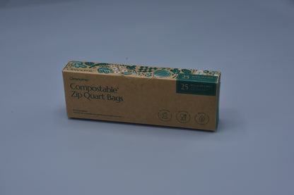 Cleanomic Compostable Zip Quart Bags | Eco-Friendly Food Storage