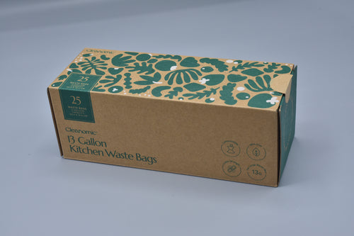 Cleanomic 13 Gallon Compostable Kitchen Waste Bags – 25 Count