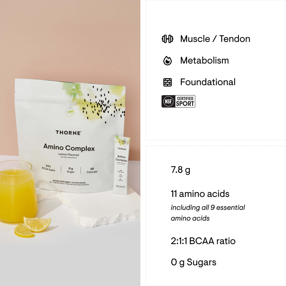 Thorne Amino Complex – Travel Packs (Berry or Lemon)
