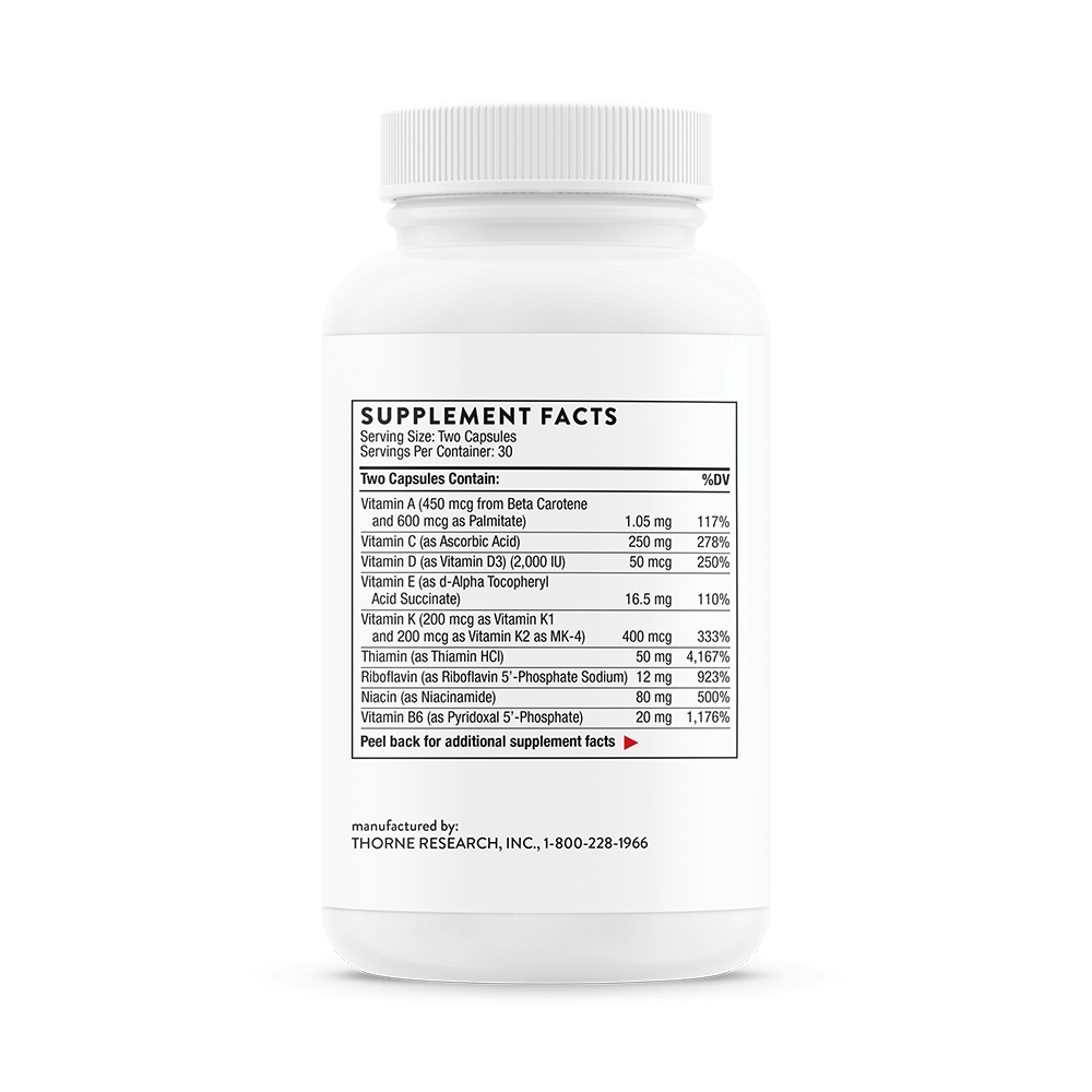 Thorne Basic Nutrients 2/Day – 30 or 60 Servings - GLP-1 Support Multivitamin