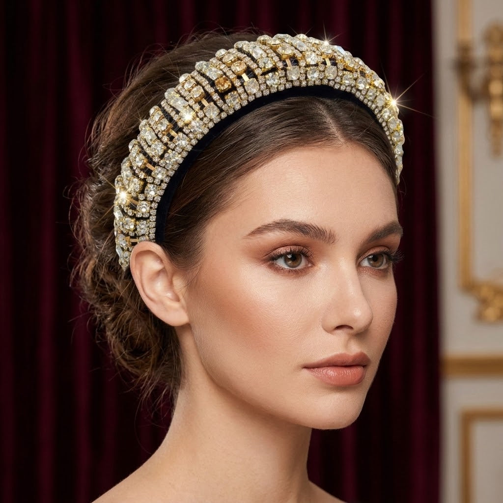 Luxury Crystal Rhinestone Padded Headband