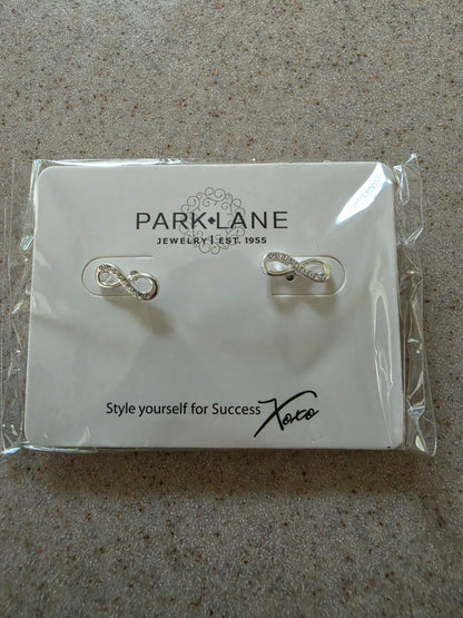 Park Lane Infinity Silver Stud Earrings