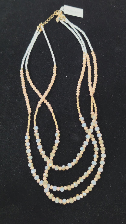 Park Lane “Apricot” Multi‑Strand Beaded Necklace