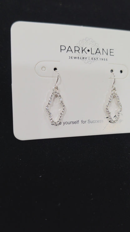 Park Lane Quatrefoil Rhodium Plated Earrings