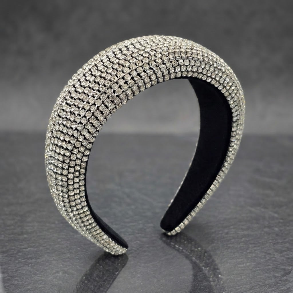 Luxury Crystal Rhinestone Padded Headband Sparkling Statement Hair Accessory for Women